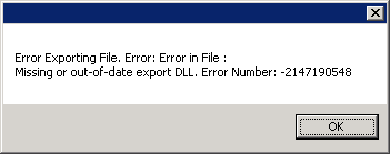 Error Exporting File